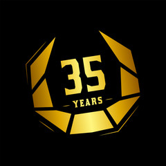 35 years design template. 35 anniversary template.
