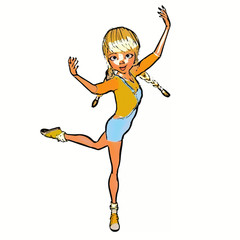 Digital 3D Illustration of a Toon Girl