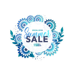 Summer sale design  with flowers