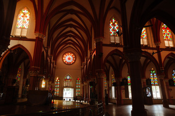 Saint Mary's Catholic Cathedral church interior architecture in Madurai