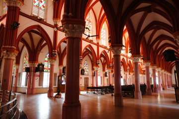 Saint Mary's Catholic Cathedral church interior architecture in Madurai