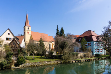 Fototapeta na wymiar Velden Kirche Bayern Franken
