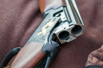 Shotgun barrel close up