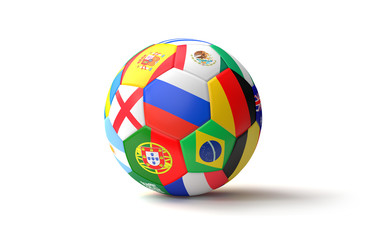 Obraz premium soccer ball flags 3d rendering