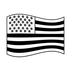 usa flag official proportion national vector illustration black and white