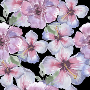 Seamless wallpaper, floral backgrounds. greeting card..Stylish wallpaper, patterns