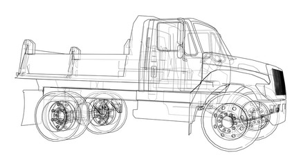 Dump truck. 3d illustration