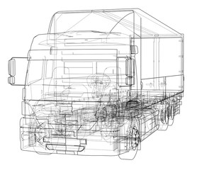 European truck outlined