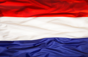 Netherland national flag with waving fabric