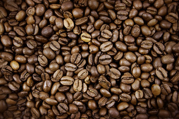 Fototapeta premium Brown roasted coffee beans