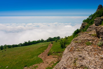 Fototapeta na wymiar Crimea. Demerdzhi rocks landscape
