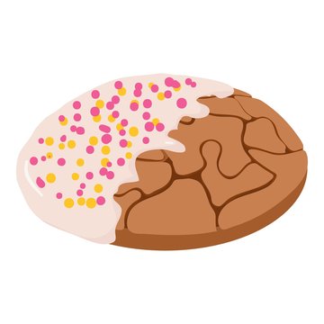 Half chocolate biscuit icon, isometric style