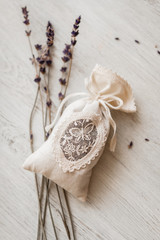 Beautiful Embroidered Sachets with dried Lavender