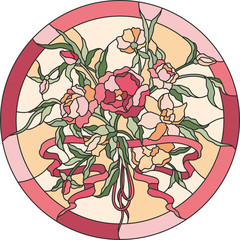 stained glass roses bouquet