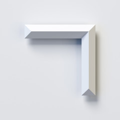 Number 7, square three dimensional font, white, simple, geometric, casting shadow on the background wall, 3d rendering