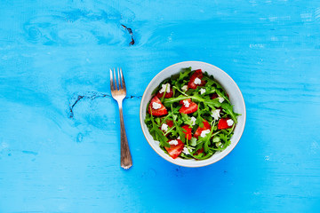 Strawberry arugula feta cheese salad