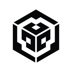 abstract logo vector template. hexagon shape