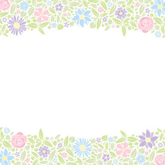 Concept of a flyer with spring flowers. Background with copyspace. Vector.
