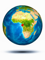 Gabon on Earth with white background