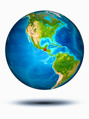 Guatemala on Earth with white background