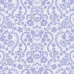 Lace seamless pattern with flowers