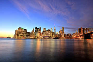 Fototapeta na wymiar New York City Lower Manhattan at Dusk