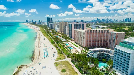 Fotobehang Luchtfoto van South Beach, Miami Beach, Florida, Verenigde Staten. © miami2you