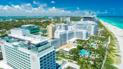 Aerial view of South Beach, Miami Beach, Florida, USA.