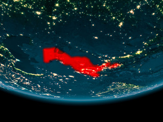 Night over Uzbekistan on Earth