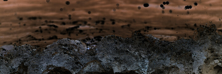 Abstract purple background and texture. Grunge old paint surface. Panorama.