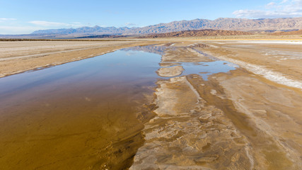 Salt Creek - Spring creek on salt flats at base of Amargosa Range. Death Valley National Park, California, USA.