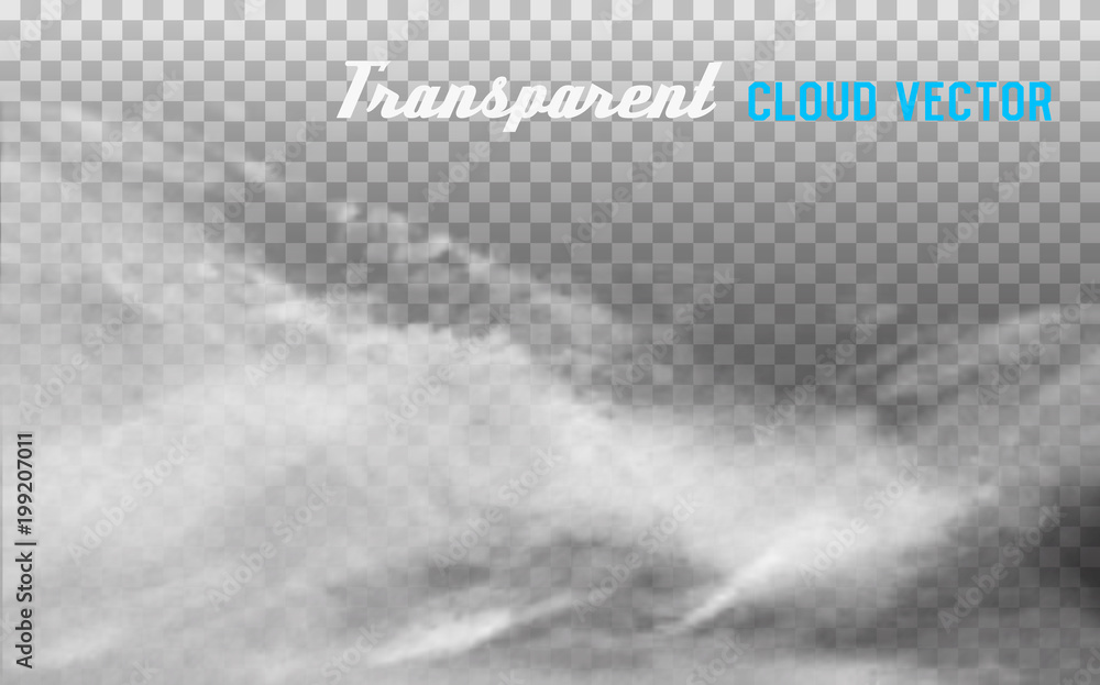 Poster Clouds vector on transparent background.