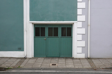 green garage doors