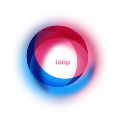 Loop circle business icon, created with glass transparent color shapes