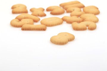 The digital shape of the biscuit on a white background