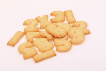 The digital shape of the biscuit on a white background