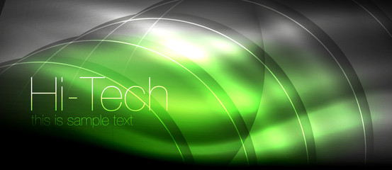 Glossy light effect neon glowing waves, shiny lights