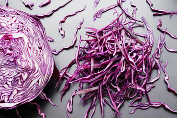 Obraz premium chopped red cabbage salad ingredient