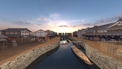 Obraz premium 城下町