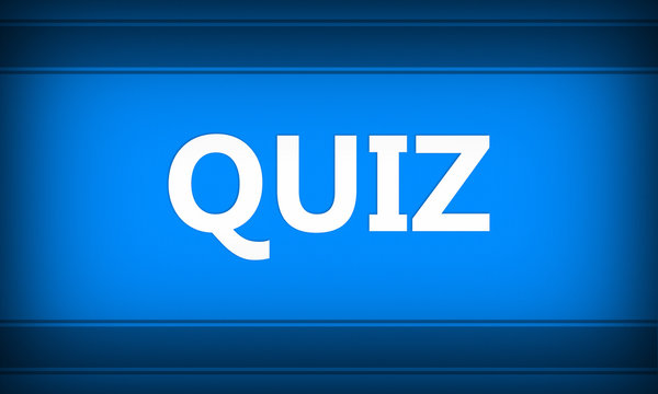 The word Quiz - White isolated text on blue background. Royalty free stock image.