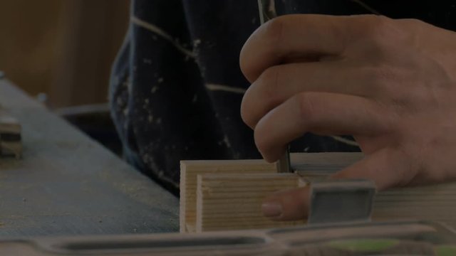 Working with a chisel