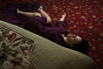 Naklejka premium Sexual woman being strangled