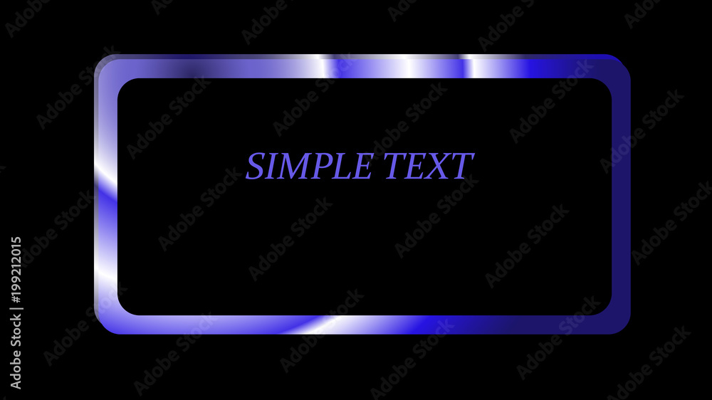 Poster blue gradient metallic shiny radiant frame with overflows, reflows abstract cosmic beautiful unusual