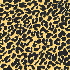 Seamless black and orange volume leopard print animal pattern vector