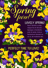 Spring Season Holiday greeting banner with flower