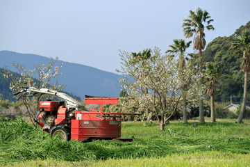 草刈り機のある風景