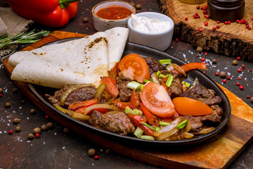Fajitas with beef