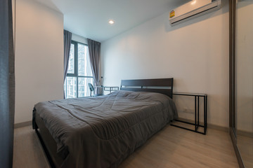 Architecture, beautiful apartment furnished, comfortable bedroom
