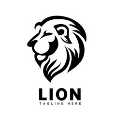 head lion brave art logo