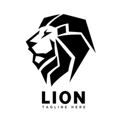 elegant head lion mane part logo © ShiipArts